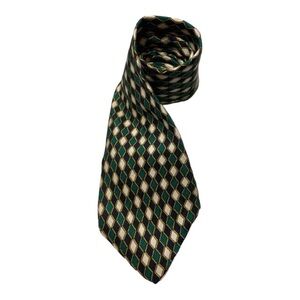 VTG Sterling & Hunt Green
Yellow and navy blue Geometric Diamonds Mens Neck Tie